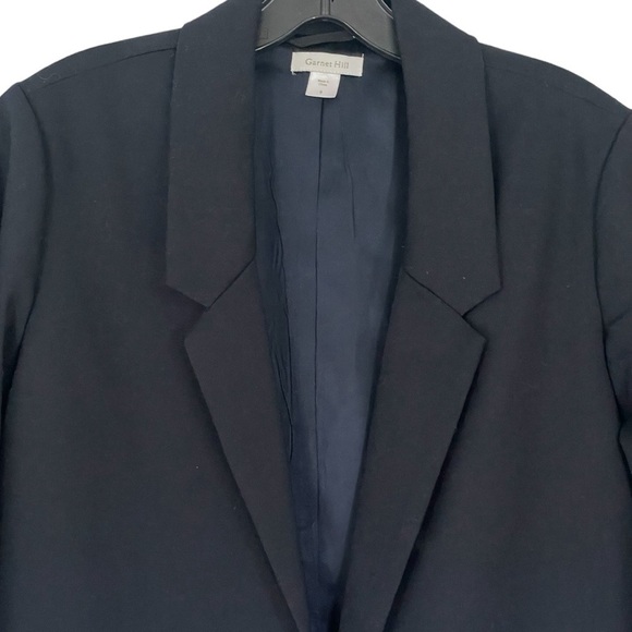 Garnet Hill Blue 100% Wool One button Blazer Jacket NWOT size 0 Oversized - Picture 5 of 8